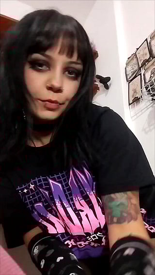 Goth Emo Hottie Spreads Her Hairy Pussy in a Fuzzy Thong - Wet & Wild Close-Up'