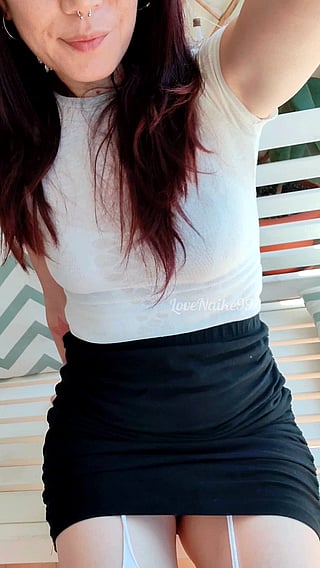Seductive Redhead Flashes Her Tight Pussy - No Panties Needed, Just Your Face'